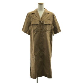 【夏SALE10%OFF 7/20(日)〜31日(木)まで】DRIES VAN NOTEN / ドリスヴァンノッテン | ダブルポケット スリット シャツ ワンピース | 34 | ブラウン | レディース