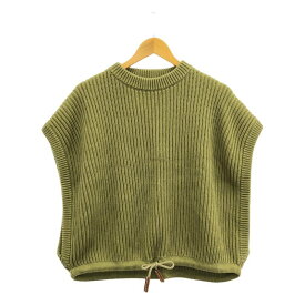 【美品】 Cristaseya / クリスタセヤ | 2023SS | LARGE GILET ラージジレ コットン リブニット ベスト | S | カーキ | レディース
