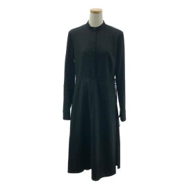 【美品】 JIL SANDER / ジルサンダー | バンドカラー ラップ ドレス ワンピース | 32 | ブラック | レディース