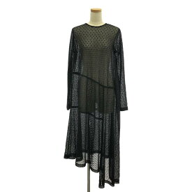 JIL SANDER / ジルサンダー | クロシェニット アシンメトリー ワンピース | ブラック | レディース