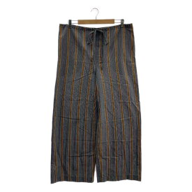 Cristaseya / クリスタセヤ | Maxi Large Pants マキシラージパンツ ストライプ コットン | XS | グレー / ブラウン | レディース