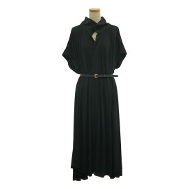 【美品】 HARUNOBUMURATA / ハルノブムラタ | 2024SS | JUSTINE HIGH TWISTED JERSEY BELTED DRESS ジャージー ベルテッド ワンピース | 34 | ブラック | レディース