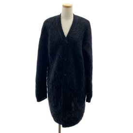 【美品】 YOHJI YAMAMOTO POUR HOMME / ヨウジヤマモトプールオム | 2023AW | モヘヤ アルパカ ウール ニット オーバー ロング カーディガン コーディガン | 3 | ブラック | メンズ