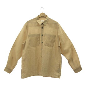 JIL SANDER / ジルサンダー | 2018 | コントラストステッチ 長袖 キュプラ シャツ | 39 | ベージュ / レッド | メンズ