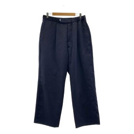 【美品】 Graphpaper / グラフペーパー | 2024SS | Scale Off Wool Wide Chef Pants ウール ギャバジン シェフパンツ | F | ネイビー | メンズ