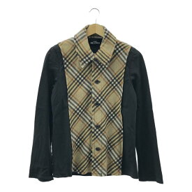 tricot COMME des GARCONS / トリココムデギャルソン | 2002AW | ウール 異素材 切替 断ち切り インサイドアウト ジャケット | M | ブラック/ベージュ | レディース