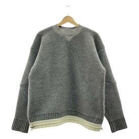sacai / サカイ | 2021AW | Wool Knit Pullover / ウール ドローストリング ニット セーター | 2 | グレー | メンズ