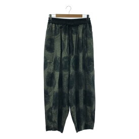 【美品】 ziggy chen / ジギーチェン | 2022SS | 総柄 ドローストリング ワイドパンツ | 46 | ブラック/グレー系 | メンズ