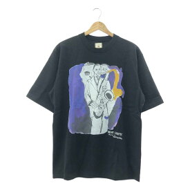 【美品】 mando / マンド | BLUE LIGHTS / コットンプリントクルーネックS/Sカットソー Tシャツ | 3 | ブラック | メンズ
