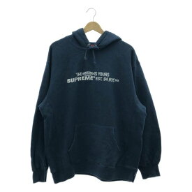 SUPREME / シュプリーム | World Is Yours Hooded Sweatshirt ロゴ 刺しゅう パーカー | L | ネイビー | メンズ