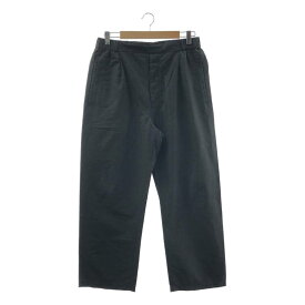 LEMAIRE / ルメール | コットン リネン ドローストリング タックパンツ | 48 | ブラック | メンズ