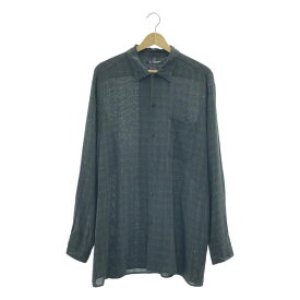 【美品】 MAATEE&SONS / マーティー&サンズ | 強撚RAYON OP COLLAR SHIRTS ワンピースカラー シャツ | 2 | チャコールグレー/グリーン | メンズ