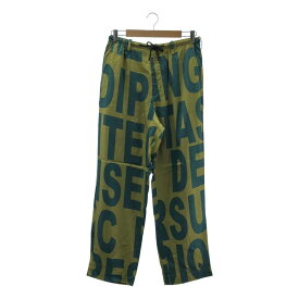 【美品】 DRIES VAN NOTEN / ドリスヴァンノッテン | 総柄 サテン ドローストリング イージーパンツ | 46 | グリーン/ブルー系 | メンズ