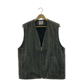 【新品】 SON OF THE CHEESE / サノバチーズ | 2023AW | CHECK WOOL VEST ウール チェック ベスト | M | ブラック | メンズ