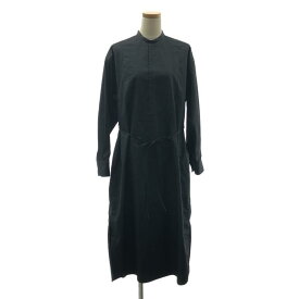 【美品】 HYKE / ハイク | 2020AW | BIB FRONT / ベルテッド スリット シャツ ドレス ワンピース | 1 | ブラック | レディース