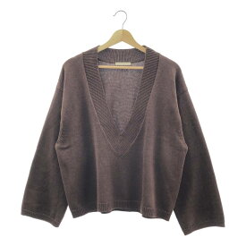 Plage / プラージュ | 2025SS | Low V Neck コットン クロップド Vネック ニット | ブラウン | レディース