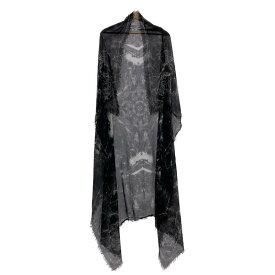 ALEXANDER MCQUEEN / アレキサンダーマックイーン | BARNEYS NEWYORK銀座店10周年モデル シルク混 スカル 総柄 大判ストール | ブラック