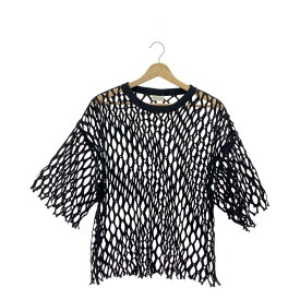 DRIES VAN NOTEN / ドリスヴァンノッテン | 半袖 メッシュ トップス | XS | ブラック | レディース