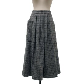 【美品】 CELINE / セリーヌ | ウェールズ チェック フランネル ラップ ミディスカート | 38 | ブラック/ホワイト | レディース
