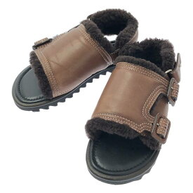 【美品】 AURALEE / オーラリー | × FOOT THE COACHER MOUTON SANDALS ムートン サンダル | 6 | ブラウン | レディース