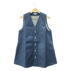 【美品】 BLAMINK / ブラミンク | 2024SS | オーバーシルエット デニム ボタン ベスト | 38 | インディゴ | レディース