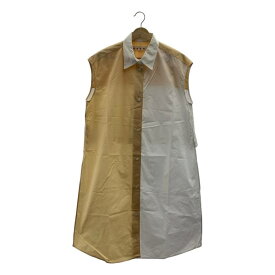 MARNI / マルニ | 2022SS | 2トーンカラー ノースリーブ ロングフロント シャツ | 38 | ベージュ / ホワイト | レディース