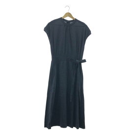 Tomorrowland BALLSEY / トゥモローランドボールジー | ウエストリボン フレンチスリーブ コットン ワンピース | 34 | ネイビー | レディース