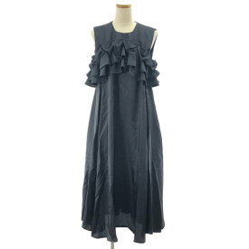 【美品】 noir kei ninomiya / ノワールケイニノミヤ | 2025SS | ウール×キュプラツイルワンピース | S | ブラック | レディース