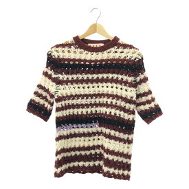 MARNI / マルニ | Striped Wool Blend Crochet Sweater 半袖 ウール クロシェットニット | 38 | マルチカラー | レディース