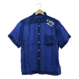 COMME des GARCONS HOMME PLUS / コムデギャルソンオムプリュス | 2007SS | 製品染め キュプラ 刺しゅう ハーフスリーブ シャツ | SS | ブルー | メンズ