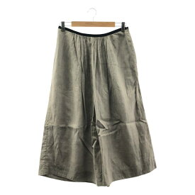 MARGARET HOWELL / マーガレットハウエル | リネン ギャザー サイドジップ スカート | 2 | グレー | レディース
