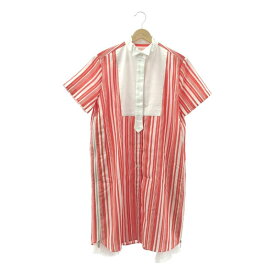 sacai / サカイ | サイドジップ ストライプ シャツワンピース | 1 | レッド/ホワイト | レディース