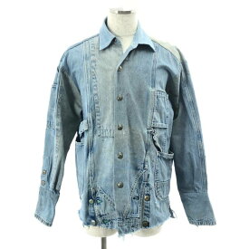 GREG LAUREN / グレッグローレン | OVERALL COLLARED BOXY DENIM / 再構築 デニム オーバー カバーオール ジャケット | 1 | インディゴ | メンズ