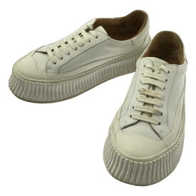 JIL SANDER / ジルサンダー | レザー プラットフォームスニーカー | 36 | ホワイト | レディース