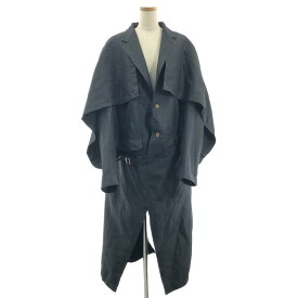 【美品】 COMME des GARCONS HOMME PLUS / コムデギャルソンオムプリュス | 2020AW | 色の抵抗期 / ポリエステル縮絨 後染 マント ジャケット | M | ブラック | メンズ
