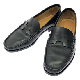 【美品】 HERMES / エルメス | KENNEDY ケネディ カーフレザー モカシン ローファー | 41 | ブラック | メンズ