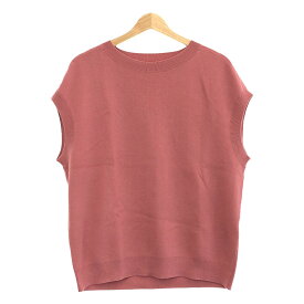 【美品】 CABaN / キャバン | コットンカシミヤ クルーネックベスト | S | モスピンク | レディース