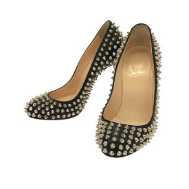 【美品】 Christian Louboutin / クリスチャンルブタン | スタッズ ヒールパンプス | 34 | BLACK/RED | レディース