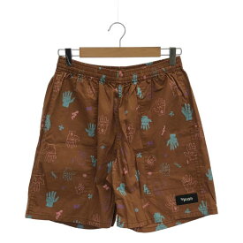 【美品】 MASSES / マシス | 2024SS | SHORTS HAND ハンド 総柄 プリント ショートパンツ | M | ブラウン | メンズ