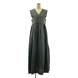 HYKE / ハイク | Linen Maxi Dress リネン ロング ワンピース | 1 | カーキ系 | レディース