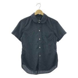 COMME des GARCONS COMME des GARCONS / コムコム | AD2019 | ラウンドカラー ポリエステル ブラウス 丸襟 半袖 シャツ | XS | ネイビー | レディース