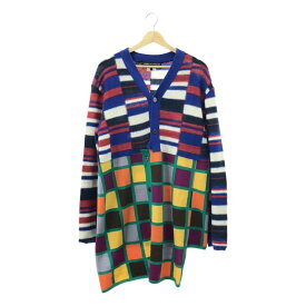 【美品】 COMME des GARCONS HOMME PLUS / コムデギャルソンオムプリュス | 2020AW | カラーレジスタンス期 / 総柄 ドッキング 切替 ロングカーディガン | L | マルチカラー | メンズ