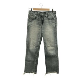 L'Appartement / アパルトモン | BOY straight DENIM / ボーイズ ストレート カットオフ ブラックデニム パンツ | 34 | チャコールグレー | レディース