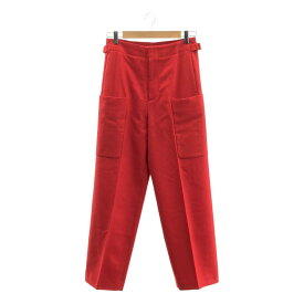 【美品】 Tomorrowland MACPHEE / トゥモローランドマカフィー | 2020AW | ウールフランネル ダブルアジャスター ポケット ワイド カーゴパンツ | 36 | レッド | レディース