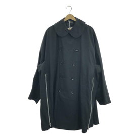 【美品】 COMME des GARCONS HOMME PLUS / コムデギャルソンオムプリュス | 2023SS | ジップディテール ダブルブレスト ウール コート | M | ブラック | メンズ