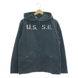 N.HOOLYWOOD / エヌハリウッド | ステンシルプリント フーデッド ジップ ジャケット | 36 | ブラック | メンズ