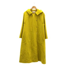 【美品】 ebure / エブール | × Ron Herman ロンハーマン別注 ウール リュクスメルトン フーデッドロングコート | 36 | イエロー | レディース