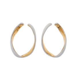 DRIES VAN NOTEN / ドリスヴァンノッテン | バイカラー フープ イヤリング | ゴールド/ホワイト | レディース