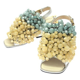 【新品】 GUCCI / グッチ | ビジュー 装飾 ヒール サンダル | 37 | マルチカラー | レディース