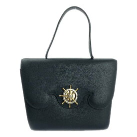 HERMES / エルメス | 1990s | フリーゲート クシュベル ゴールド×シルバー金具 ハンドバッグ | ネイビー | レディース